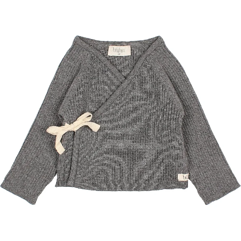 - Deodorizing cat litter tofu litterBuho Dark Grey NB Crossed Cardigan