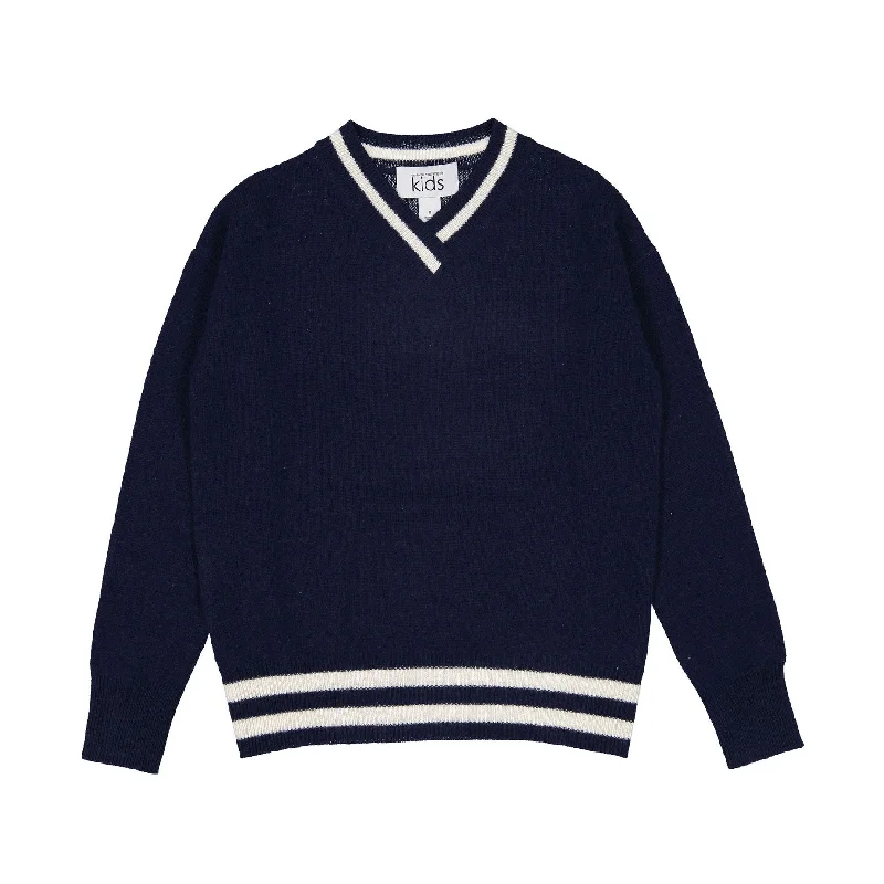  -Anti-scratch scratching board AND cat bed in oneAutumn Cashmere Navy Varsity V Neck Sweater