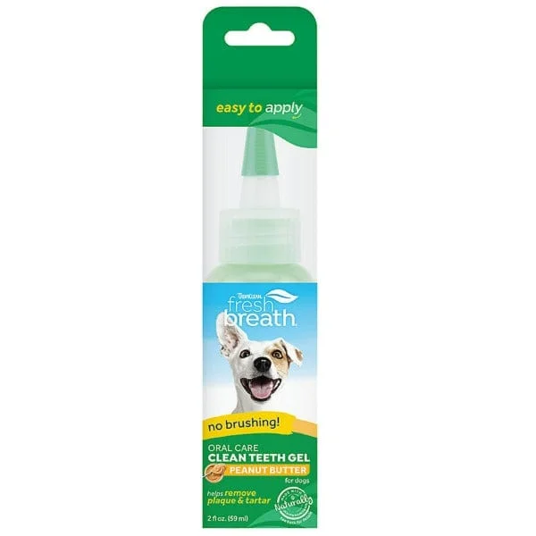 ---Tropiclean Fresh Breath Clean Teeth Oral Care Gel for Dogs; Peanut Butter